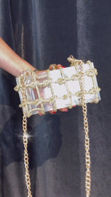 Miami Bling Clear Bag (Gold)