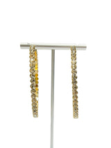 Classy Diamond Hoop Earrings (Gold) - Omg Miami Swimwear
