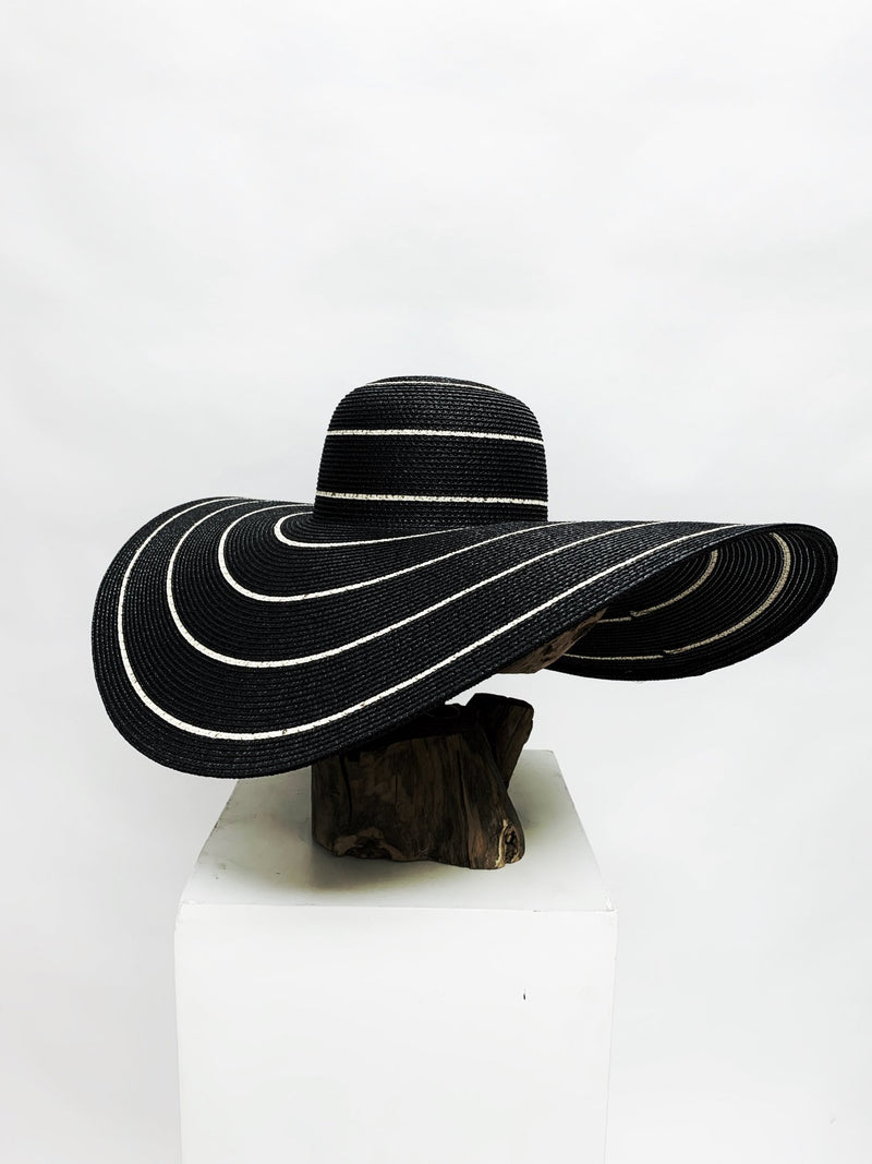 Classy Mami oversized hat (Black) - Omg Miami Swimwear