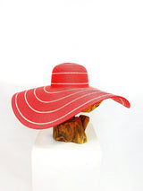 Classy Mami oversized hat (Red) - Omg Miami Swimwear