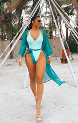 Clearly So Flossy Monokini (Tiffany Blue) - Omg Miami Swimwear