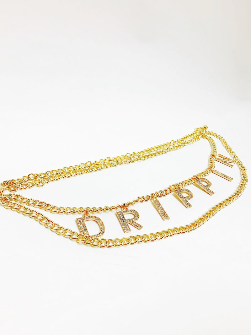 Drippin Hip Belt Gold Chain - Omg Miami Swimwear
