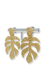 Golden Leaf Earrings (Gold) - Omg Miami Swimwear