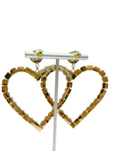 Heart Shaped Pearl Earrings (Gold) - Omg Miami Swimwear