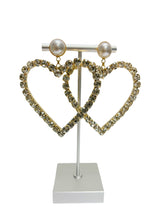 Heart Shaped Pearl Earrings (Gold) - Omg Miami Swimwear