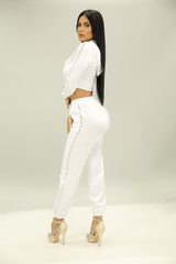 Love Don’t Cost A Thing Track Suit (WHITE) - Omg Miami Swimwear