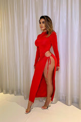 Mob Ties Open Side Dress (Red) - Omg Miami Swimwear