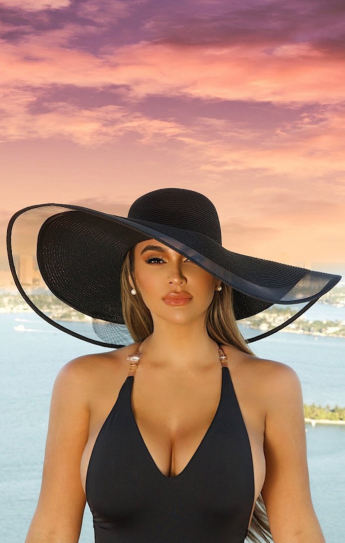 Rich & famous oversized sun hat - Omg Miami Swimwear