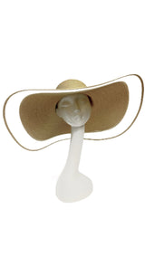 Rich & famous oversized sun hat (Beige) - Omg Miami Swimwear