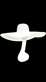 Rich & famous oversized sun hat (White) - Omg Miami Swimwear