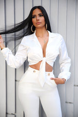 She Means Business Silky Blouse - Omg Miami Swimwear