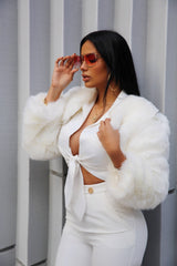 She’s The Boss Faux Fur Coat - Omg Miami Swimwear