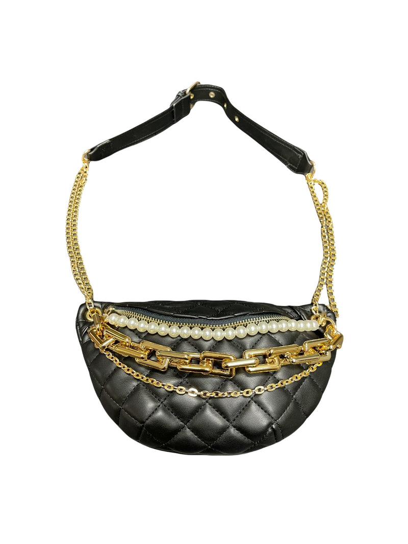 Chanel Black Quilted Lambskin Elegant Chain Belt Bag
