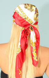 The Red Chain HeadScarf - Omg Miami Swimwear