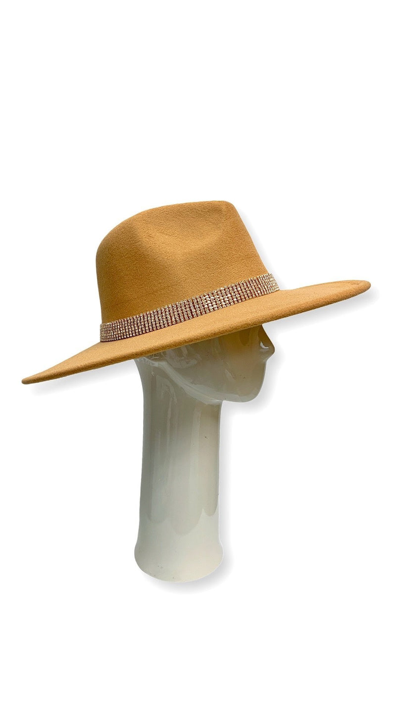 The Shinny Fedora Hat (Tan) - Omg Miami Swimwear