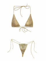 Tiny diamond bikini (Gold) - Omg Miami Swimwear