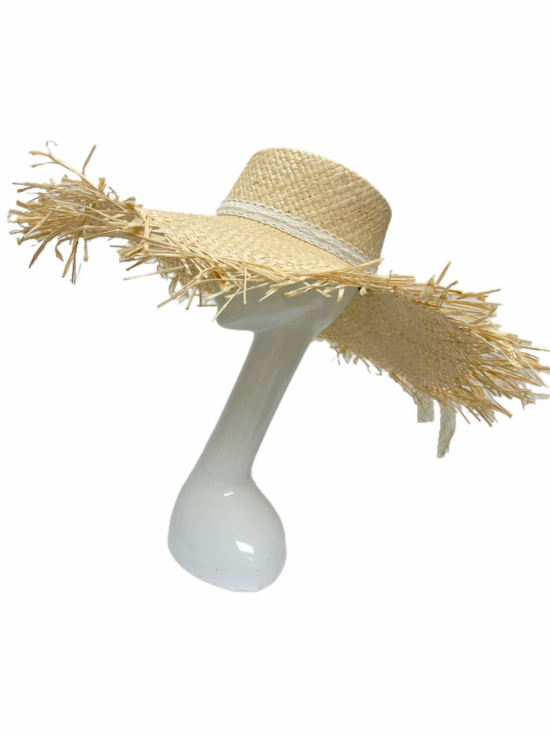 Tropical Paradise Sun Hat (cream) - Omg Miami Swimwear